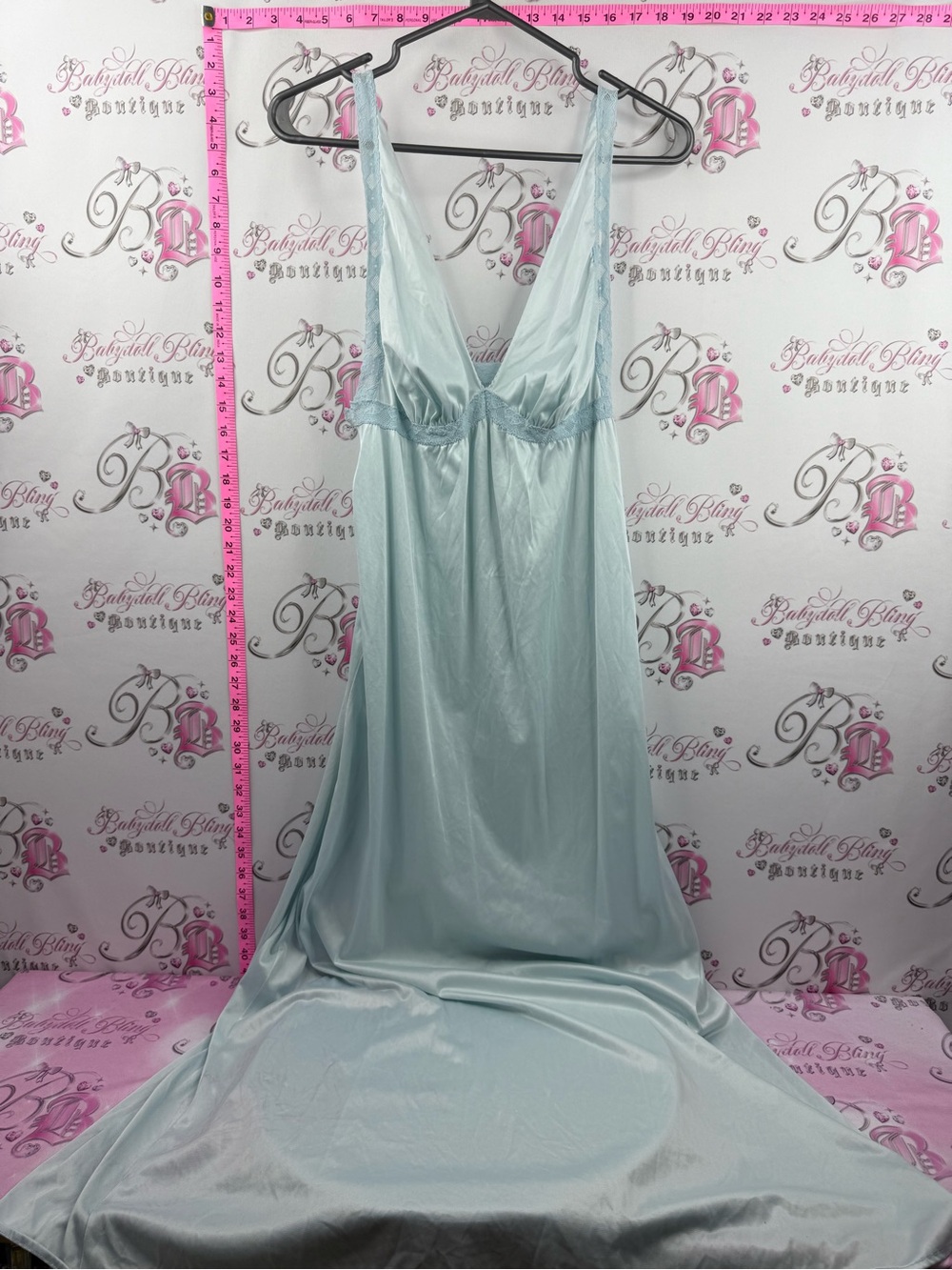 Light Blue Satin shiny dress long aqua blue vintage